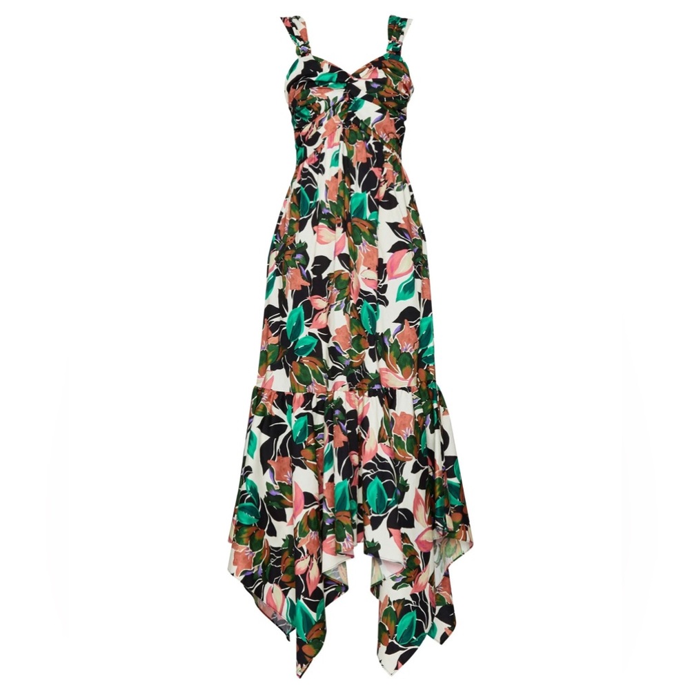 NWT MISA Esperanza Cotton Dress in Las Palmas Tropical Vacation Jungle Derby